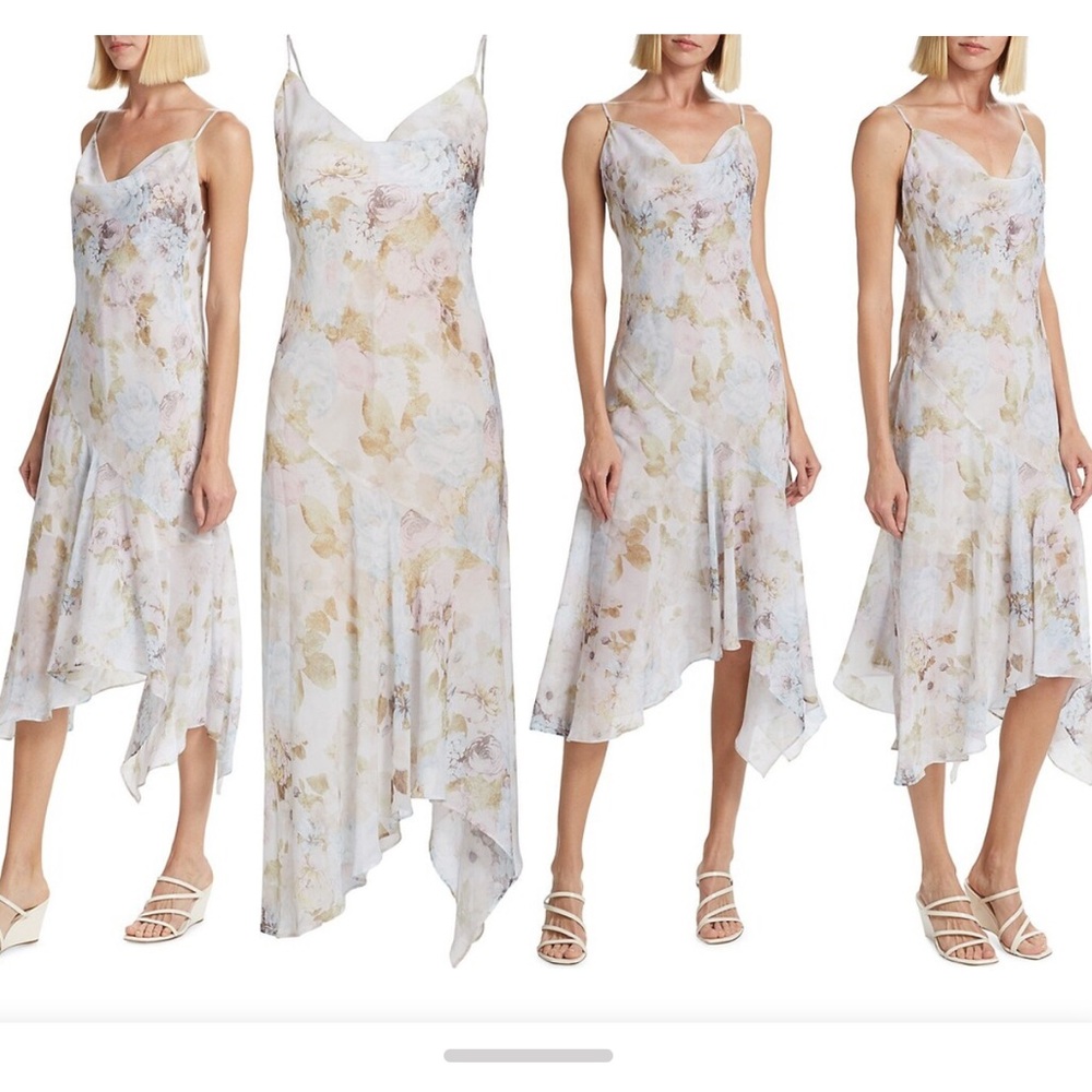 WAYF soft color light-weight flower printed dress size L - Picture 11 of 11
